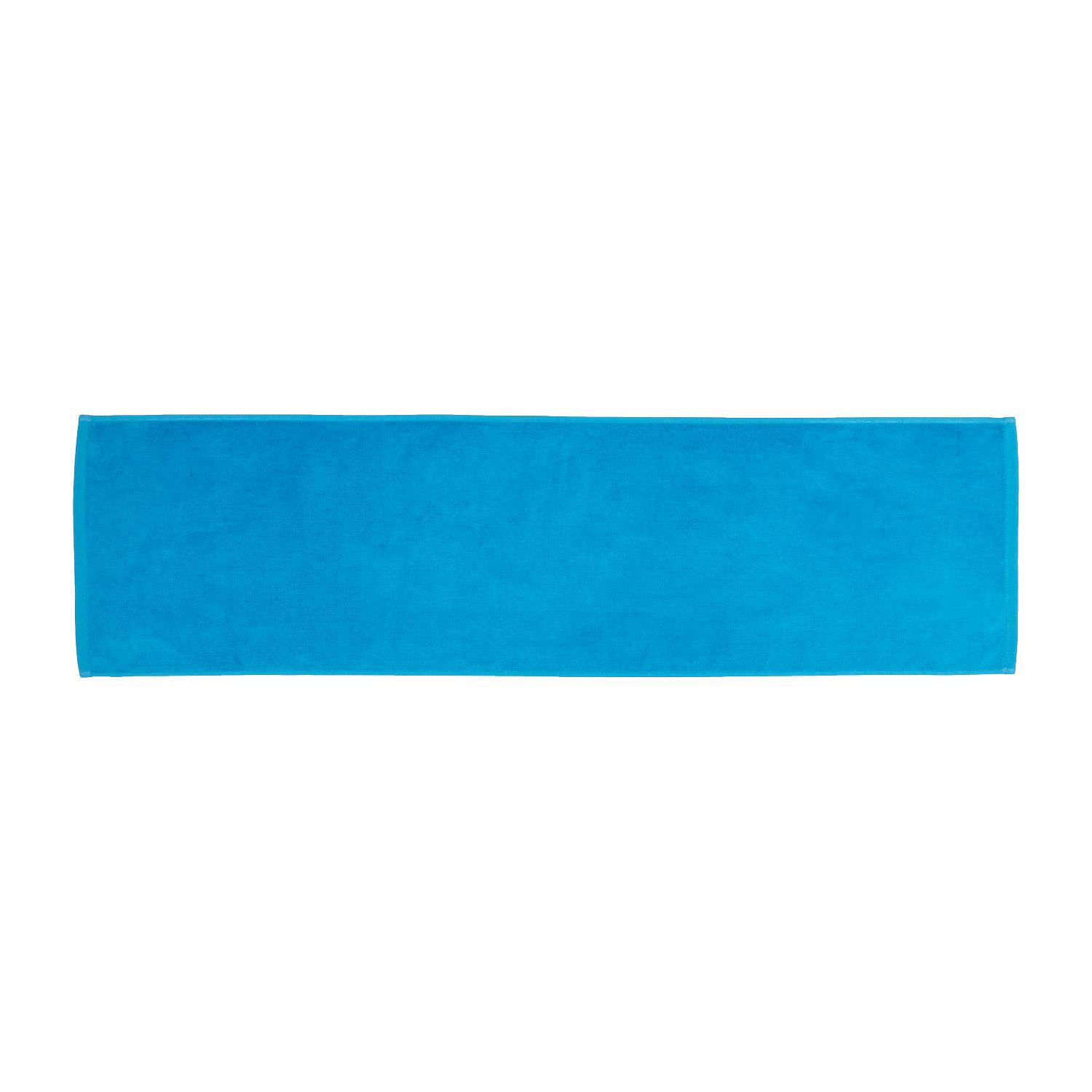 18 Pack Premium 100% Cotton Premium Terry Velour Fitness Towel for Yoga, Pilates and Gym 12 inch x 44 inch Aqua Blue view 2